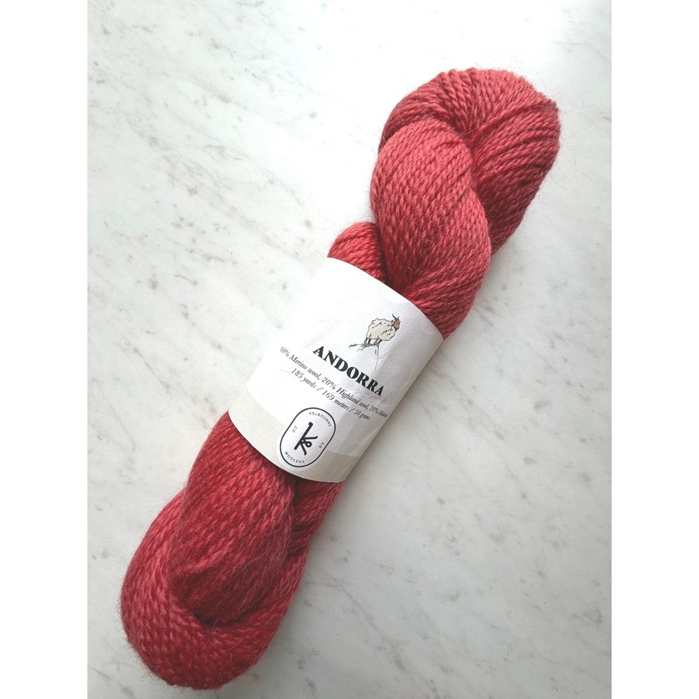 Kelbourne Woolens Andorra Yarn Salmon Pink 185 Yards Wool‎ Mohair Colorwork